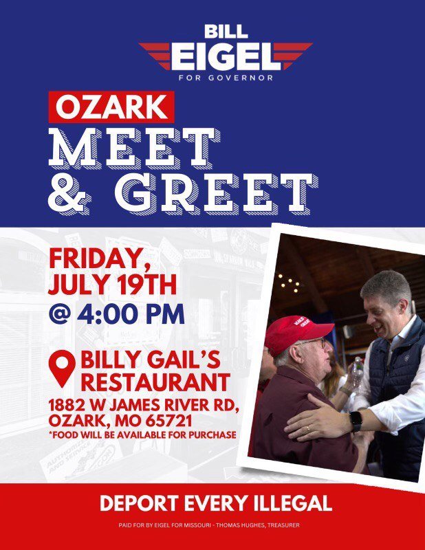 Local event to meet and question gubernatorial candidate in OZARK! 
